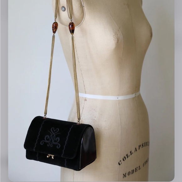 NWT  Coblentz Vtg Velvet Box Purse Chain Strap - Picture 5 of 11